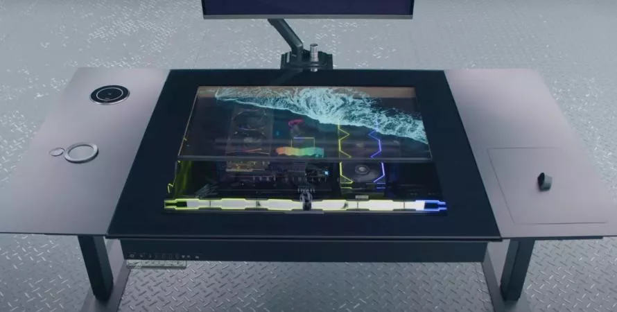 Un bureau de jeu révolutionnaire avec écran OLED transparent signé Lian Li