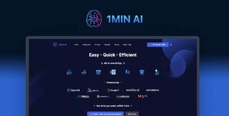 Découvrez 1minAI : nouvelle plateforme tout-en-un pour l'IA