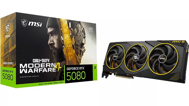 MSI GeForce RTX 5080 Modern Warfare 4 : une carte jaune aux couleurs de Ghost